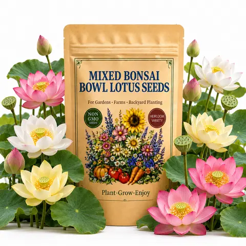 10 Mixed Bonsai Bowl Lotus Seeds for Planting, Pond Garden Flowers