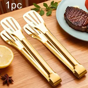 Stainless Steel 7-Inch Tongs, Self-Serve Tongs, Stainless Steel Clamps, Buffet Tongs, Party Tongs, Salad Tongs, Appetizer Tongs, Grill Tongs, Utensils, Suitable For Cooking Steak, Bread, And Cake, Suitable For Home Kitchen Use, Hotel Restaurant, Camping