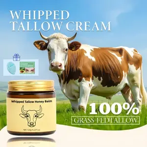【Body Care Products】Grass-Fed Beef Tallow Honey Balm - 120g (4.23 oz), Moisturizing Cream for Soft, Smooth Skin - Handmade All-Natural Moisturizer