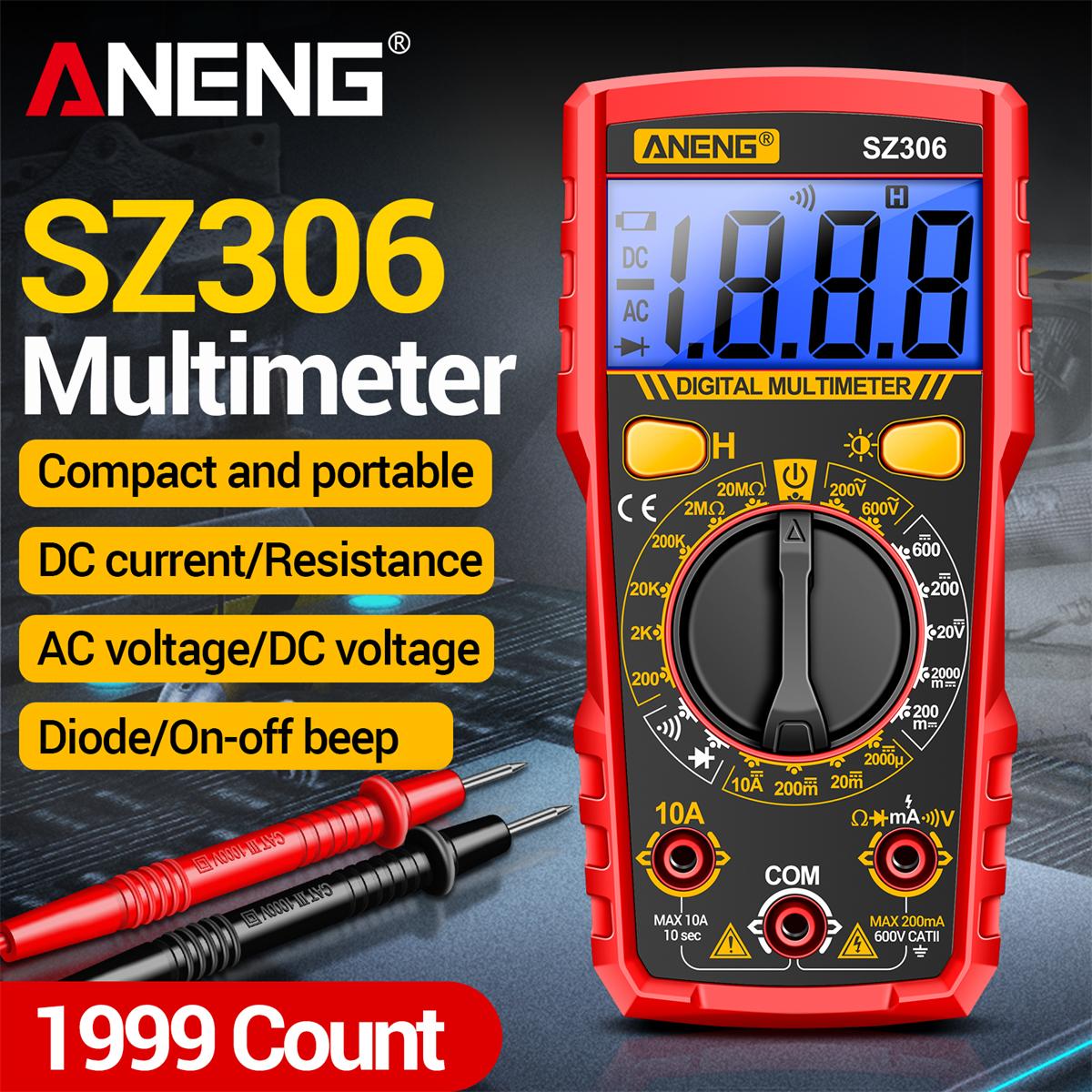 ANENG SZ306 Professional Smart Digital Multimeter for Electricians, AC/DC Voltage, DC Current, Resistance & Diode Tester Up to 20MΩ, Home & Automotive Repair Tool ANENG SZ306 High Precision Multimeter Tester, Smart Digital Voltmeter, Diode T ANENG SZ306 Professional Smart Digital Multimeter for Electricians, AC/DC Voltage, DC Current, Resistance & Diode Tester Up to 20MΩ, Home & Automotive Repair Tool ANENG SZ306 High Precision Multimeter Tester, Smart Digital Voltmeter, Diode T