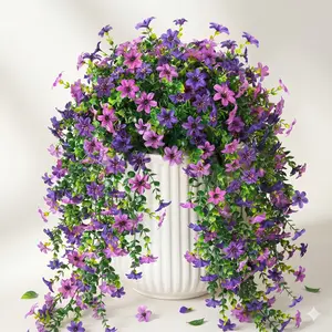 Instant Patio Makeover! No Watering!  UV-Resistant Artificial Hanging Flowers (Vibrant & Full)