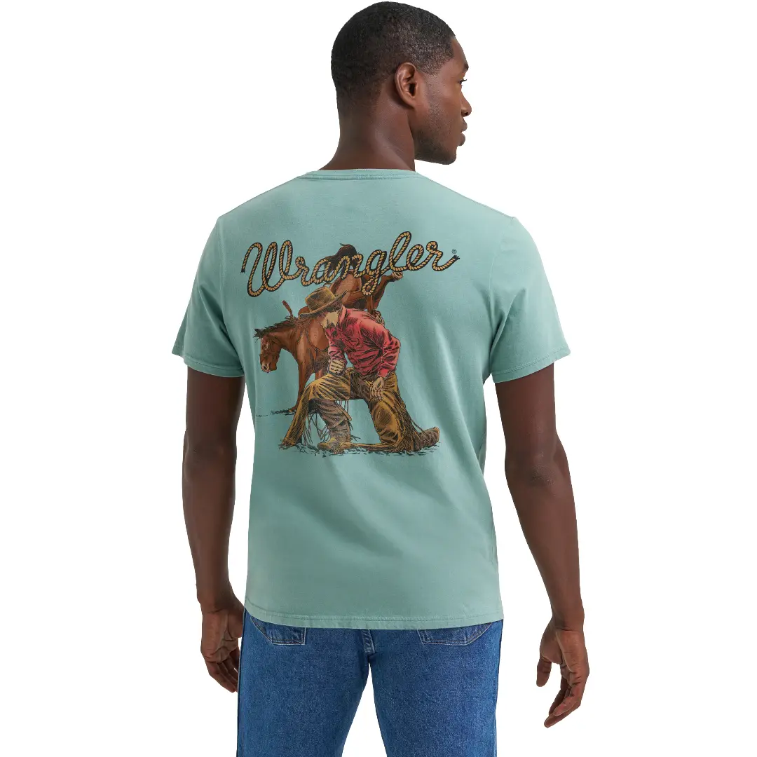 Wrangler Men's Oil Blue Western Graphic T-Shirt 112375739