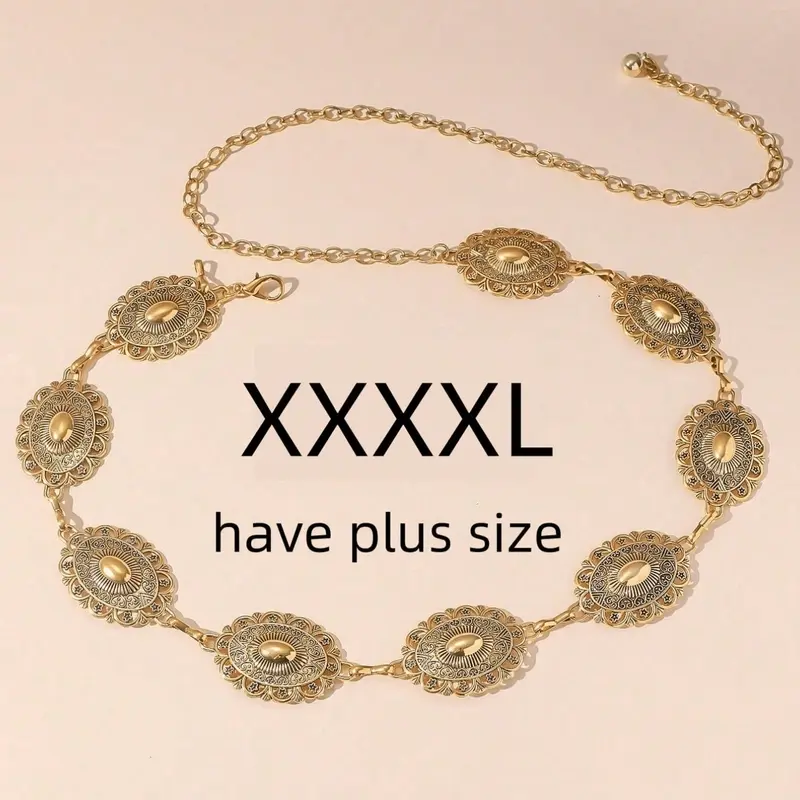 Women's Plus Size Western Belt, Boho Waist Belt, Chain Belts Eco-Friendly, Ideal for Beach, Party and Holiday Wear