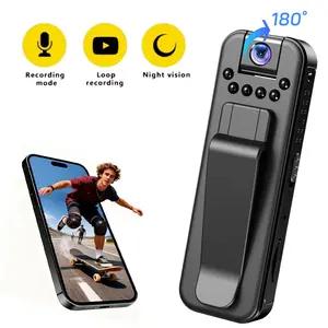 1080P HD Night Vision Mini Body Camera, WiFi Wireless, 180° Rotatable Lens, Lightweight Wearable Cam, Loop Recording for Vlogging & Outdoor Activities, Portable Vlogging Camera