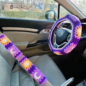 Handmade Crochet Car Steering Wheel Cover, Car Interior Decoration, Car Interior Accessory, Car Accessories for Women & Girls, Car Decoration Accessories
