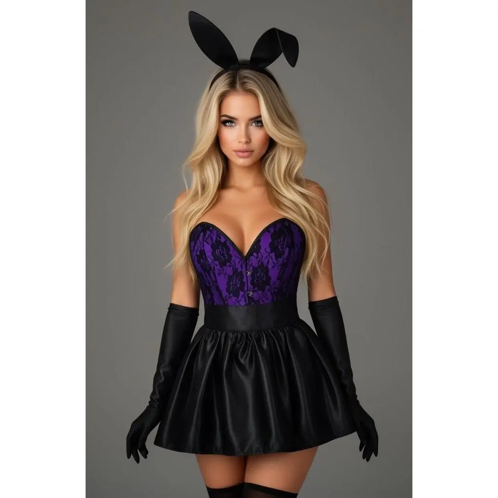 Top Drawer 5 PC Premium Boudoir Bunny Corset Costume