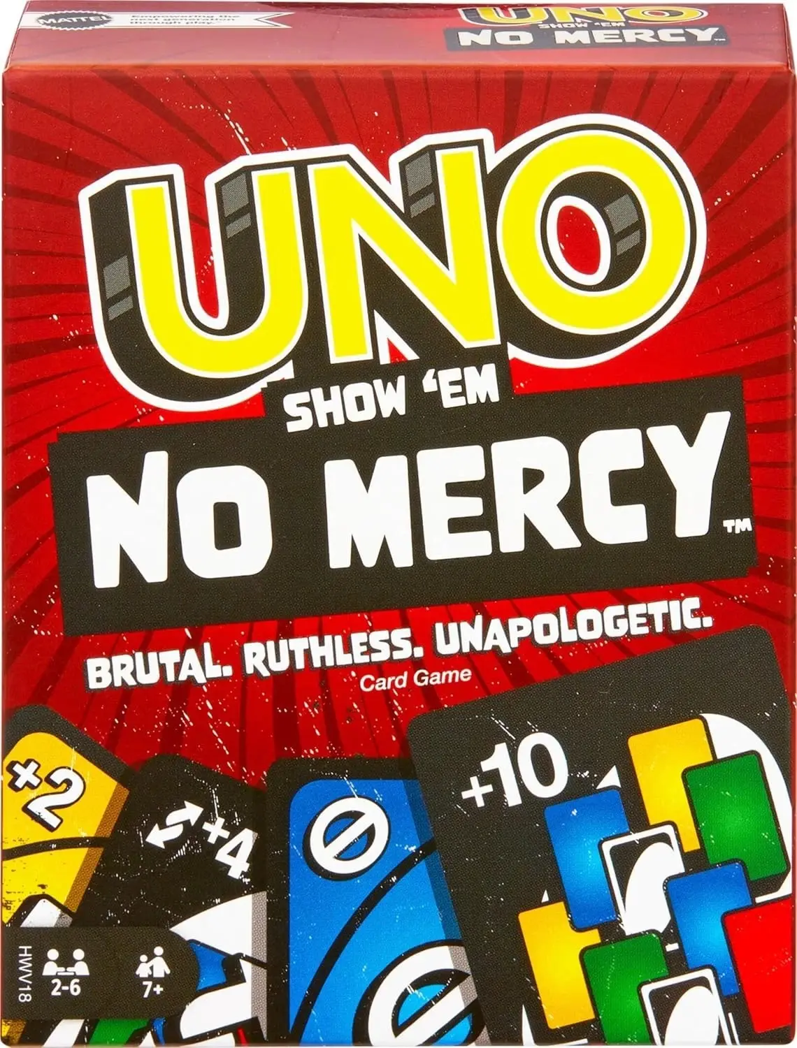 mattel UNO Show em No Mercy Card Game for Kids, Adults & Family Night, Parties