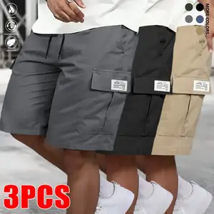 Men’s Cargo Shorts 3-Piece Set – High-strength tear-resistant fabric, practical pockets, adjustable waistband | Suitable for sports, hiking, and construction sites; a great value summer set, Menswear, Fashion tiktokshopspringglowup,summervibes