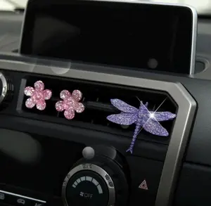Car Vent Decoration -Set Of 3 | Two Flowers & Dragonfly