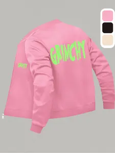 Women's Letter Print Casual Jacket, Long Sleeve Fitted Design, Fall & Winter Outerwear, Simple Style, Daily Wear Perfect