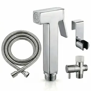 Portable toilet bath showerhead, adjustable water pressure control, zinc alloy material, nickel-plated surface, suitable for female cleaning showerhead, Muslim shower, baby wipes, diapers outdoorfun