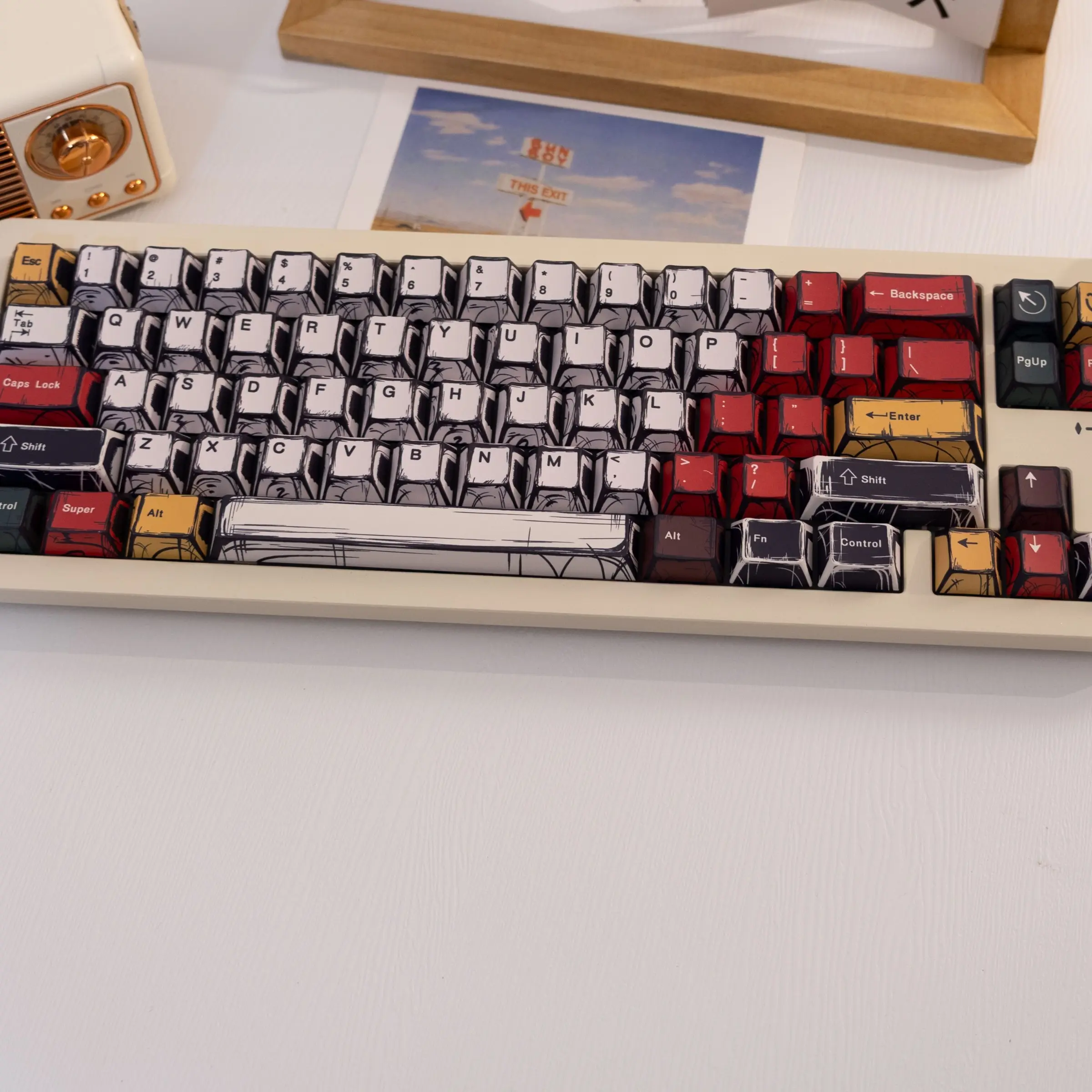 138 Key Mixed Light Keycaps, Pbt Dye Sublimation Cherry Profile, Compatible with Mx Axes, Keycaps for Mechanical Keyboard, Fits Keyboard Models 61/64/68/87/96/104/108