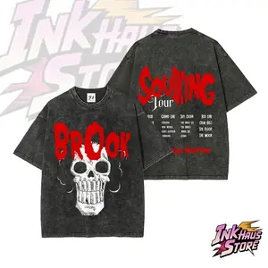 Brook, a character from One Piece.--Short Sleeve Cotton Unisex Retro wash Tee Menswear