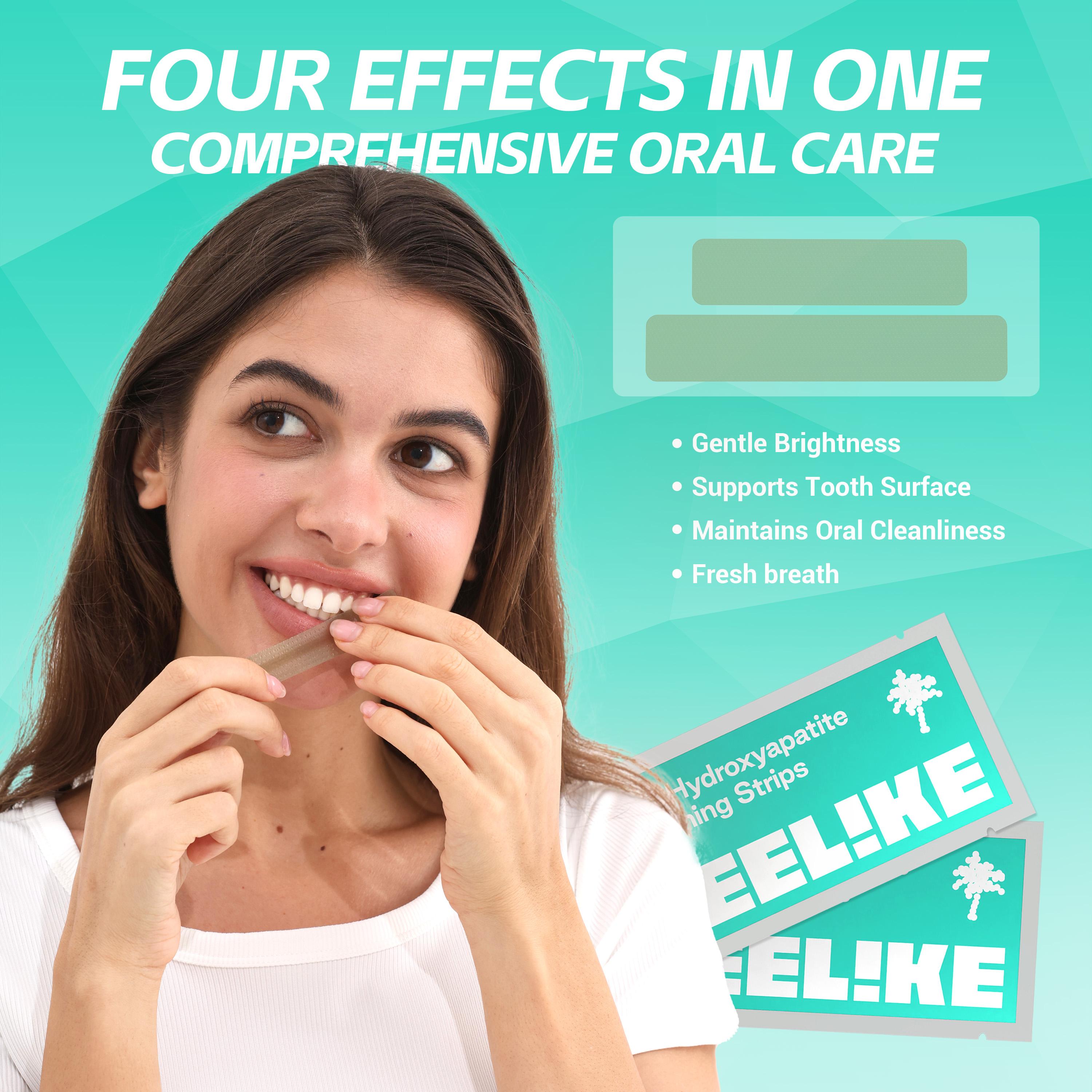 Ceelike 7-Day Teeth Brightener Strips for Adults, Enamel-Safe Hydroxyapatite Oral Care Teeth Whitener, Non-Sensitive Coconut-Infused Selfcare Product for Refreshedlook
