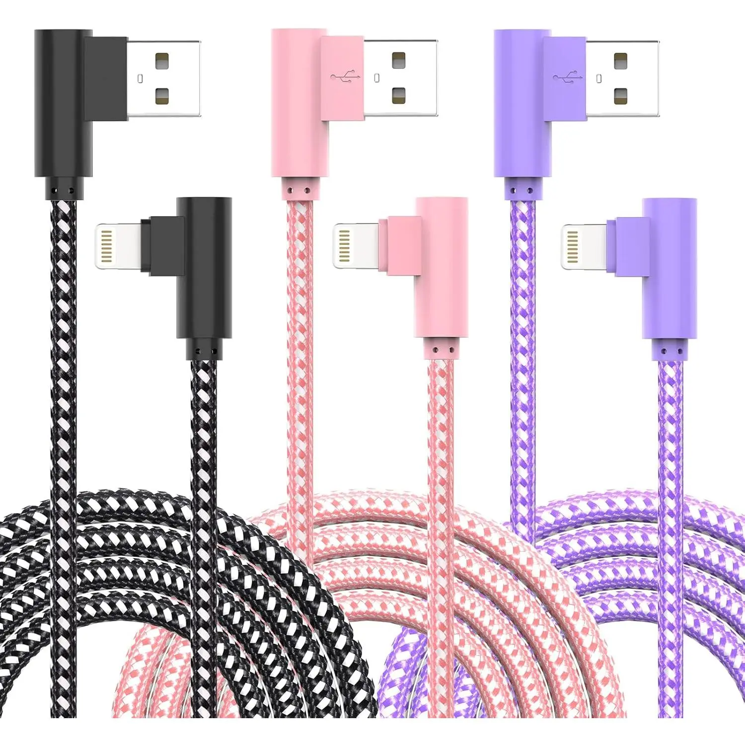 for iPhone Charger Cord Lightning Cable 6 ft 3 Pack iPhone Charging Cable Long iPhone 11 Charger 6ft [Apple Certified] Nylon Braided Fast Charging for 13 mini/13/12/11 Pro MAX/XR/XS/8/7/Plus/6S/SE/iPad…
