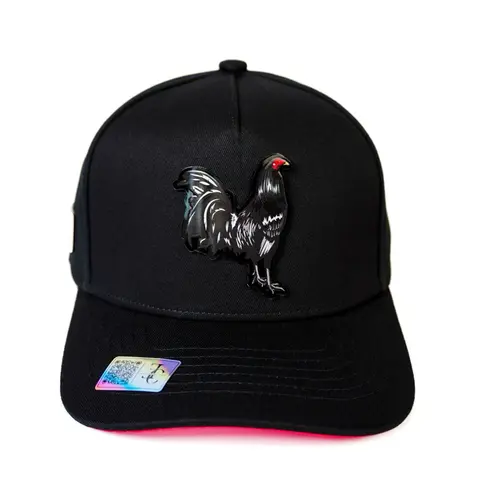 Exclusive Caps Gallo Negro SnapBack Hat - Black/Red