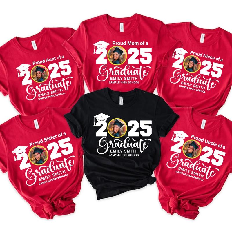 Custom Family Graduation Shirt, Graduate 2025 Shirt, Custom Photo Graduation TeeShirt, Graduation Shirt Senior 2025