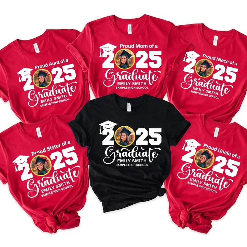 Custom Family Graduation Shirt, Graduate 2025 Shirt, Custom Photo Graduation TeeShirt, Graduation Shirt Senior 2025