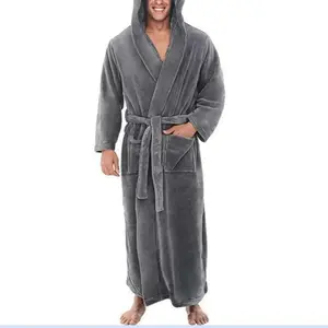 5XL Oversize Men Bath Robe Winter Long Flannel Bathrobe Fleece Kimono Night Cozy Sleepwear Male Home Clothes Gown Sleepwear Menswear LoungewearA