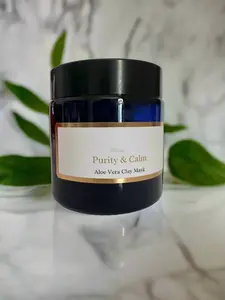 Purity & Calm Aloe Vera Clay Mask for All Skin Types - Detoxifies Clarifies Pores & Soothes Redness - Natural Spa-like Self-care Ritual