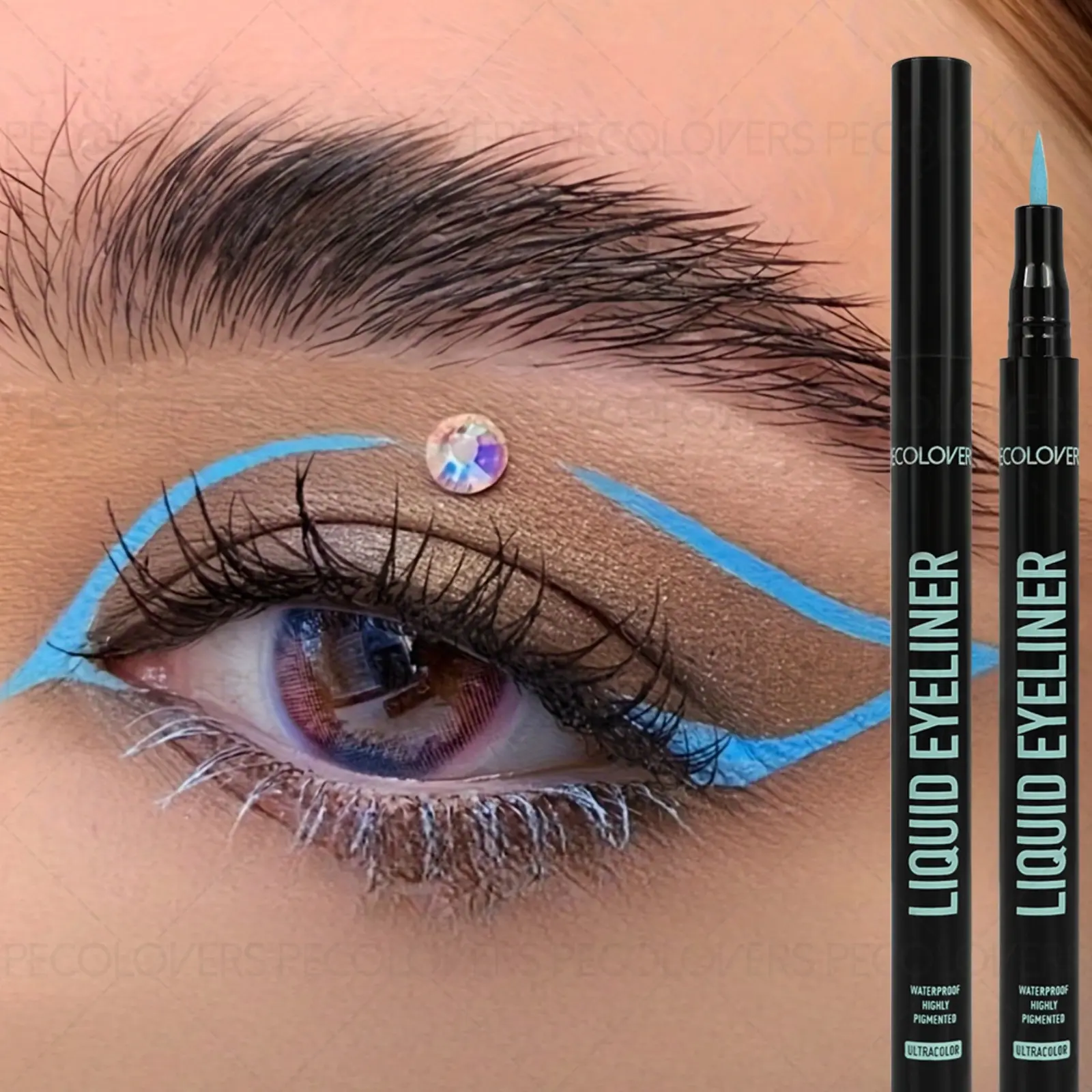 1PC Smooth Matte Liquid Eyeliner - Quick-drying, Waterproof and Sweat-proof, Long-lasting and Not Smudged, Ultra-fine Tip, Fashionable Eye Makeup, Eye Makeup Available in Blue, White, Black, Purple, Red, Green, Suitable for Daily and Party Looks