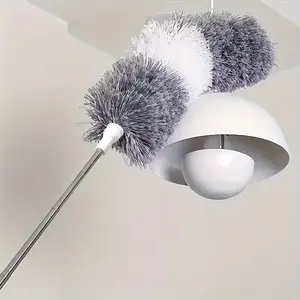 Extra Long Duster with Extension Pole 59/94/111 Inch - Heavy-Duty Microfiber Ceiling Fan & Furniture Duster, Ergonomic Grip, Bendable Handle, Washable Microfiber Head, Bendable Cleaning Duster, Household Cleaning Tool