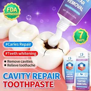 FDA-certified cavity repair toothpaste. Repairs cavities and black spots, removes plaque, relieves toothache, gentle and non-irritating, long-lasting anti-cavity and gum protection.