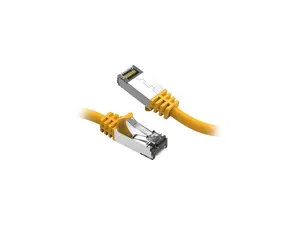 Nippon Labs Cat8 RJ45 0.5ft Ethernet Patch Internet Network LAN Cable, In/Outdoor, 26AWG, Shielded Latest 40Gbps 2000MHz, Weatherproof S/ftP -in Wall, Outdoor for Gaming/Router/Modem/PC/Switch (Yellow)