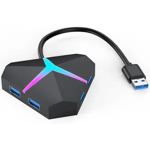 Multi USB Port Hub, 5Gbps High Speed Data Transfer USB 3.0 Multiport Adapter Expander 4 Port, Extra USB Ports Extender for Laptop  Computer PC Desktop PS5