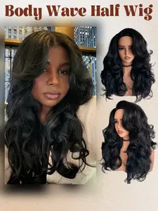 Wave Curl Half Wig, 3-In-1 Seamless Design, Glue-Free, Adjustable Drawstring, Beginner-Friendly, 20 Inches, for Women, All Seasons