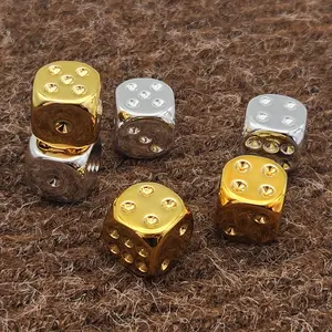 6pcs Acrylic Polyhedral Dice Set, Gold/silver Color Dices for Party Tabletop Games, Role-Playing, Dungeons & Dragons, Poker, Board Game Collectors Gift