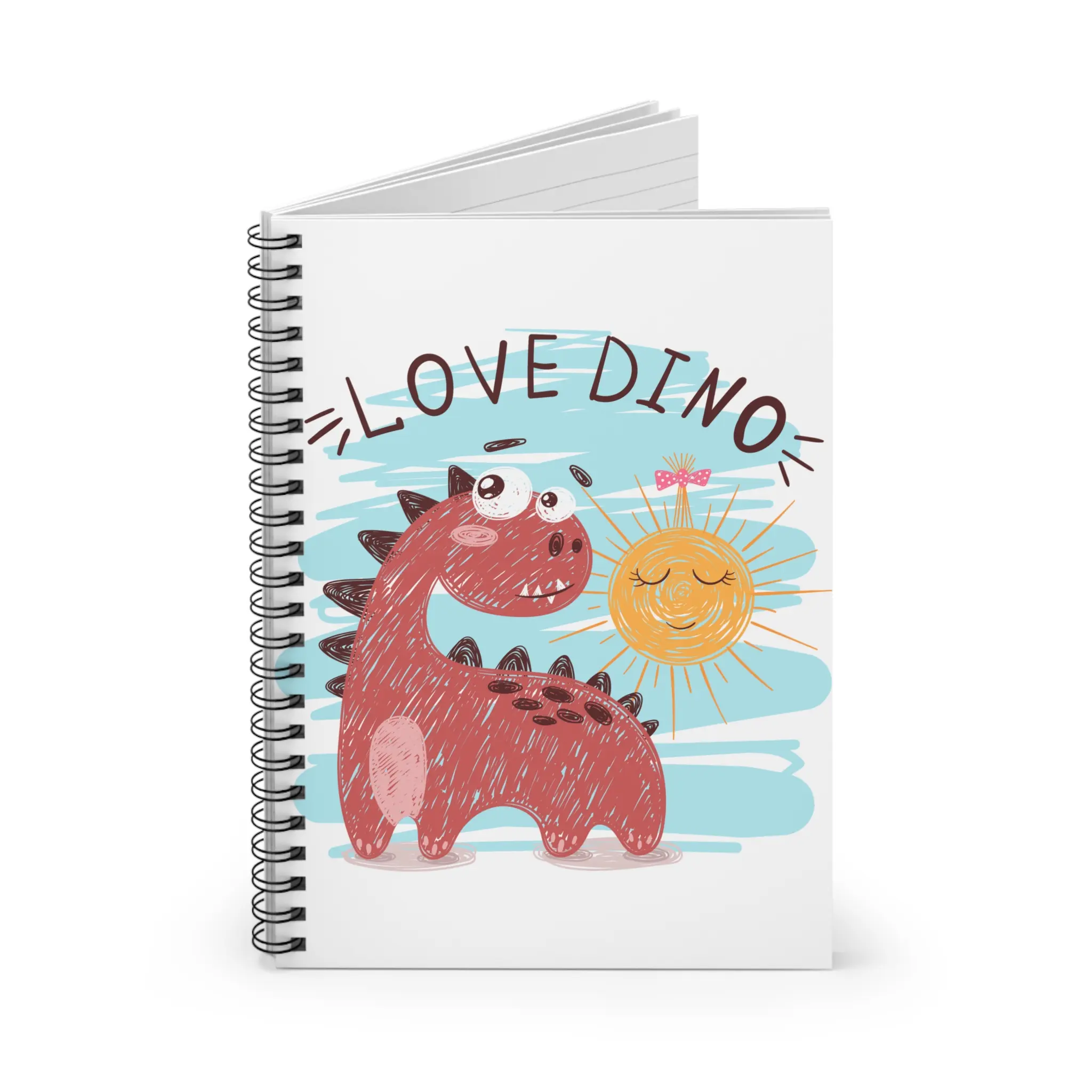 Love Dino Spiral Notebook - Ruled Line