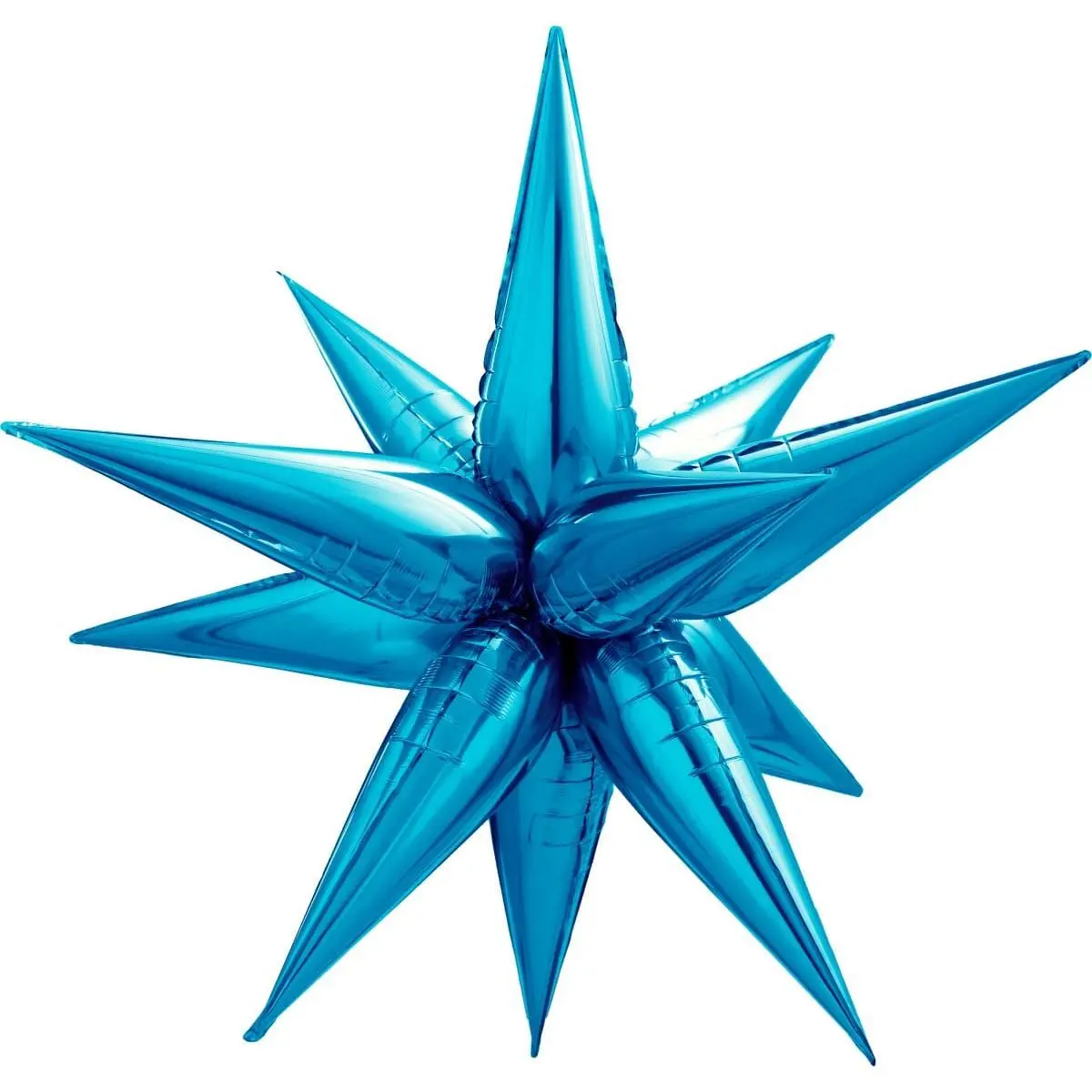 Decochamp Starburst Blue 3D Foil Balloon - 26" in.
