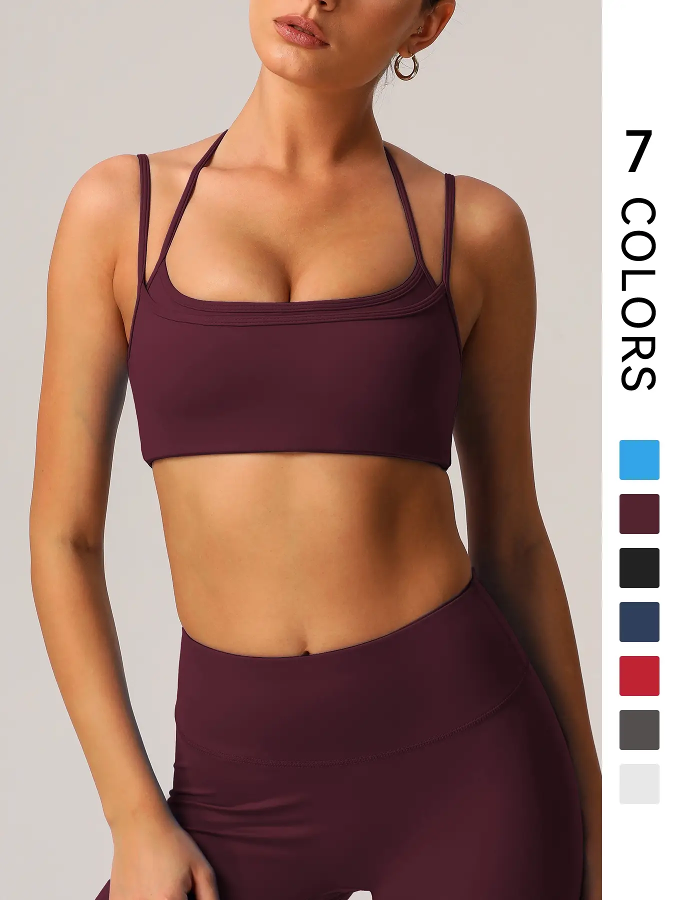 1 PCS Women Fitness Bra High Elastic Thin Strap Halter Neck Sports Running Yoga Bra