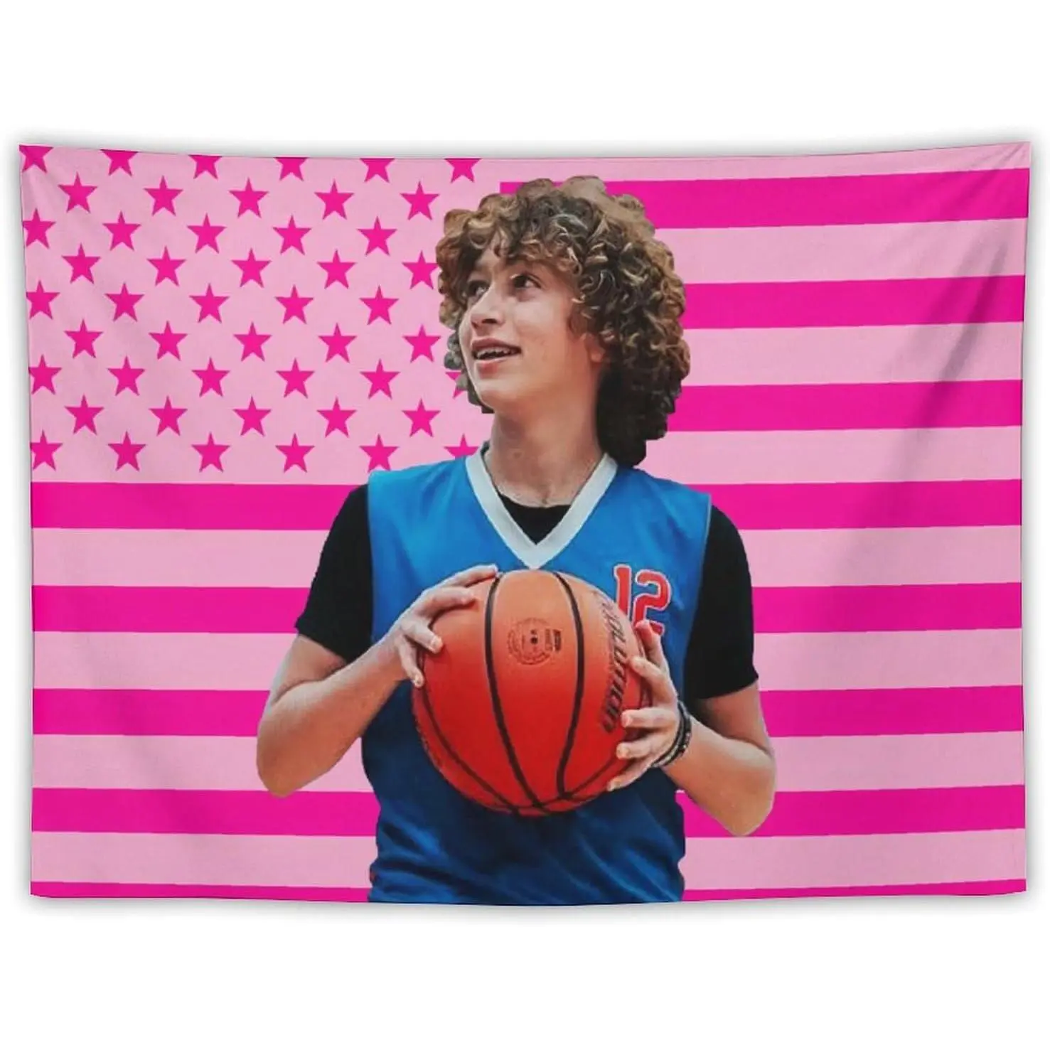 Nelson Neumann Merch American Pink Flag Funny Rectangular Soft Flannel Durable Tapestry - Decorative Home Decor Wall Hanging, Wedding Gift, Lace Table Curtain Accent, Dorm Bedroom Supply