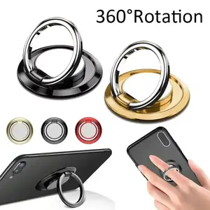 Universal 360° Rotating Magnetic Phone Grip Stand, Finger Ring Holder with Back Sticker for Wireless Charger Compatible Devices