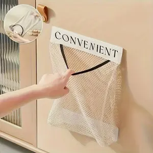 Wall-Mounted Mesh Storage Bag, Large Capacity, Breathable and Reusable, Ideal Kitchen Organizer, All-Year Use