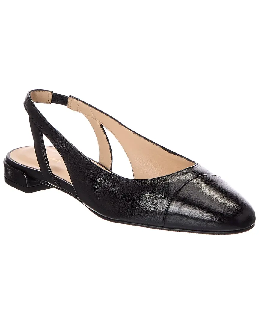 Stuart Weitzman Sleek Leather Slingback Flat
