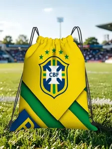 1 pc Brazil Football Portable Hiking Drawstring Bags Riding Backpack Gym Clothes Storage Backpacks Match Day Essentials