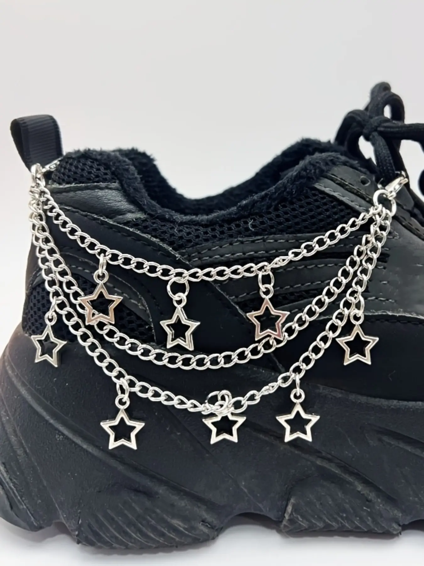 1pc Star Pendant Multi-Layer Shoe Chain, Y2K Style Shoe Laces, Shoe Decoration Charms, Perfect for DIY Shoes, Fashionable Accessory for Customizing Footwear