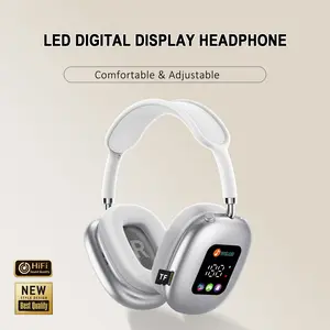 New wireless 2026 Bluetooth headphones, smart color screen, over-ear, ultra-long battery life, digital display Bluetooth headphones