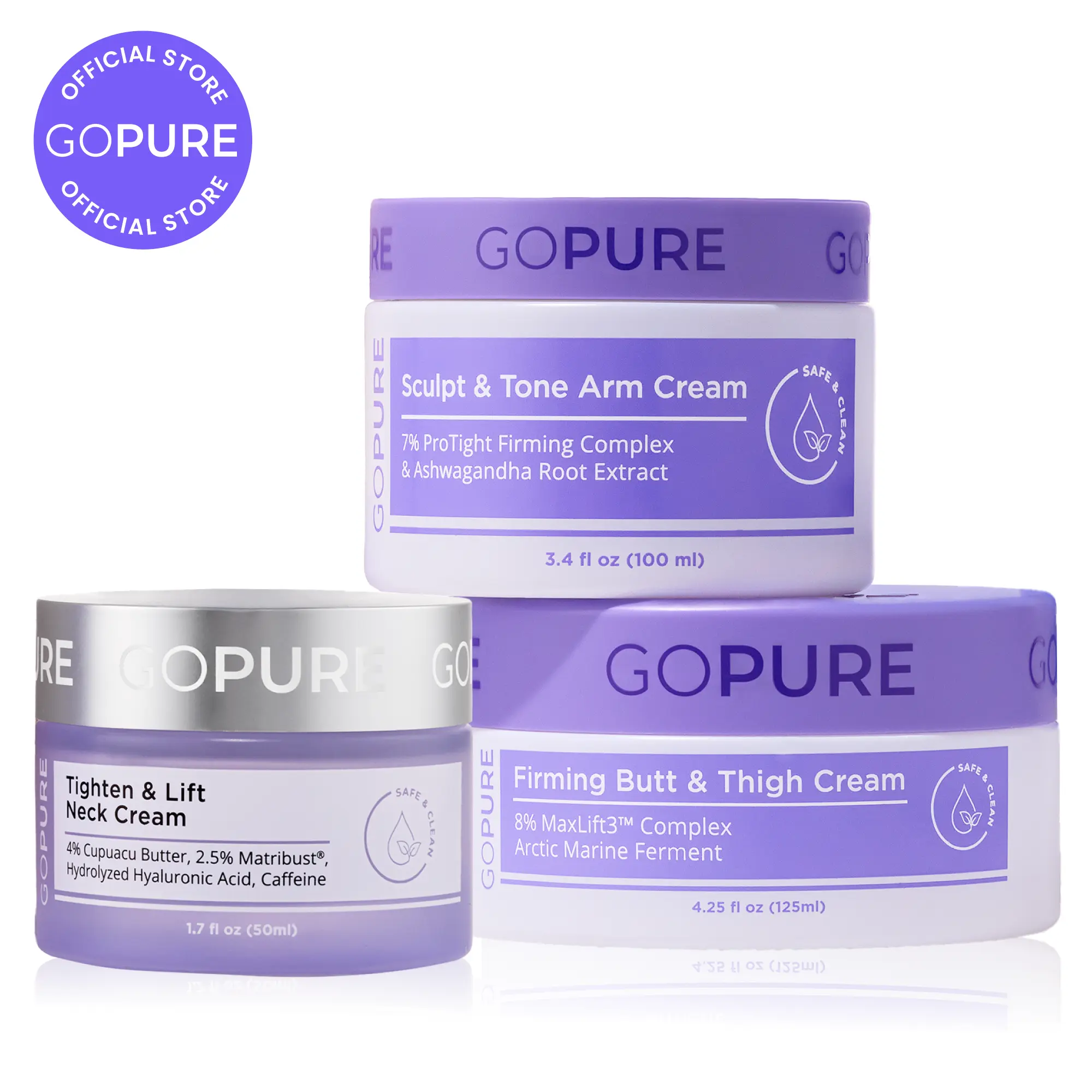 GOPURE Firm It All Routine - Neck Cream + Arm Cream + Butt & Thigh Cream GOPURE Firm It All Routine - Neck Cream + Arm Cream + Butt & Thigh Cream