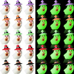 Halloween Ghost Figures Glow in Dark 25/50pcs Mini Ghost Figures Luminous Zombies Miniature Luminous Zombies Ornament Ghost Statue Desktop Decoration for Halloween Party Favors, Hide and Seek Game, Halloween Gift