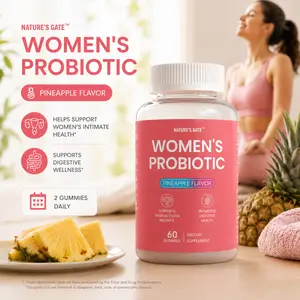 Nature’s Gate Women’s Probiotic Gummies – Pineapple Flavor | Daily Gut & Women’s Wellness Support | Probiotic + Prebiotic Formula | 60 Count