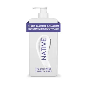 Native Moisturizing Body Wash Contains Naturally Derived Ingredients | For Women & Men, Sulfate, Paraben, & Dye Free Leaving Skin Soft and Hydrated | Night Jasmine & Walnut 18 oz