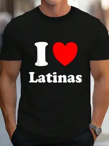 100% Cotton I Heart Latinas I Like Latinas T-Shirt Women's Men's Graphic Tee Crew Neck summer vacation Tops