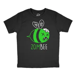 Youth Funny T Shirts Zombee Sarcastic Zombi Graphic Novelty Halloween Tee For Kids Funny T Shirts Halloween Tops for Kid Funny Zombie Short Sleeve Novelty Tees for Kids Black -