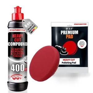 Scratch and Swirl Remover Kit I Car polishing Set with Menzerna Heavy Cut  (oz) and , Inch Polishing Pad I Deep Scratch Repair Kit for All Types of Vehicles