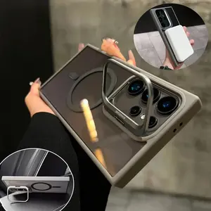 For Samsung Galaxy S26 S25 S24 Plus Ultra Shockproof Camera Ring Stand Heavy Duty Clear Case Compatible With MagSafe Cover