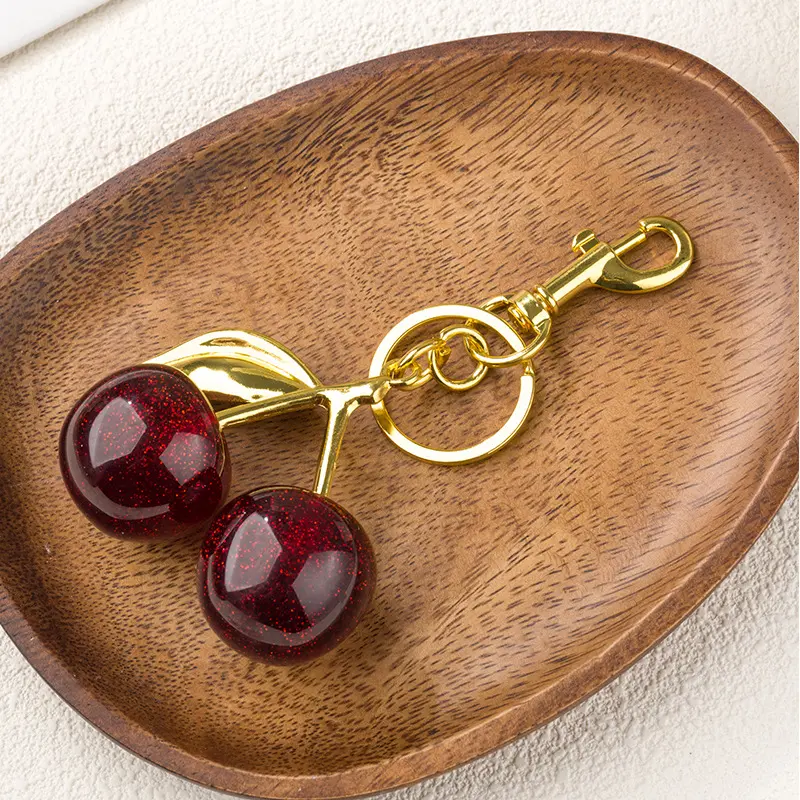 Wine red cherry+golden leaf